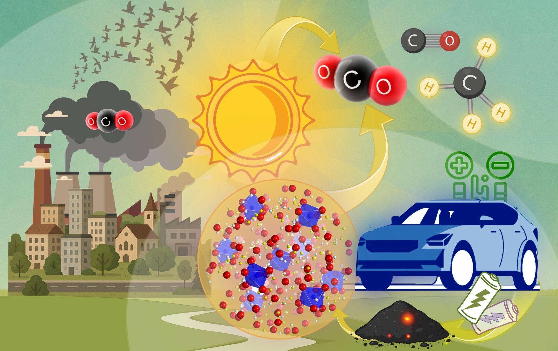 Sole e scarti di batterie al litio: così si trasforma la CO2 in energia