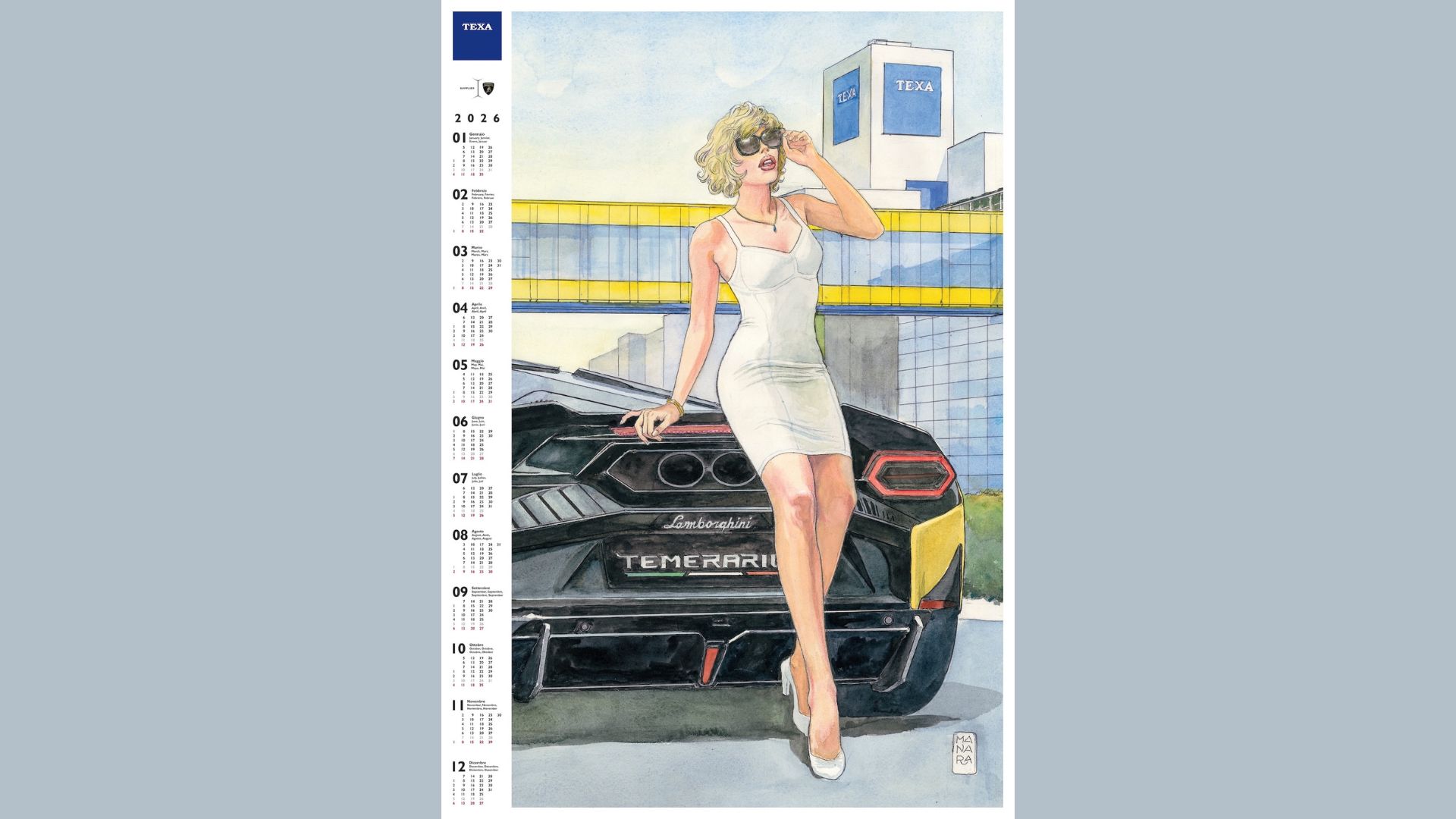 Calendario TEXA 2026: Milo Manara ci mette la firma