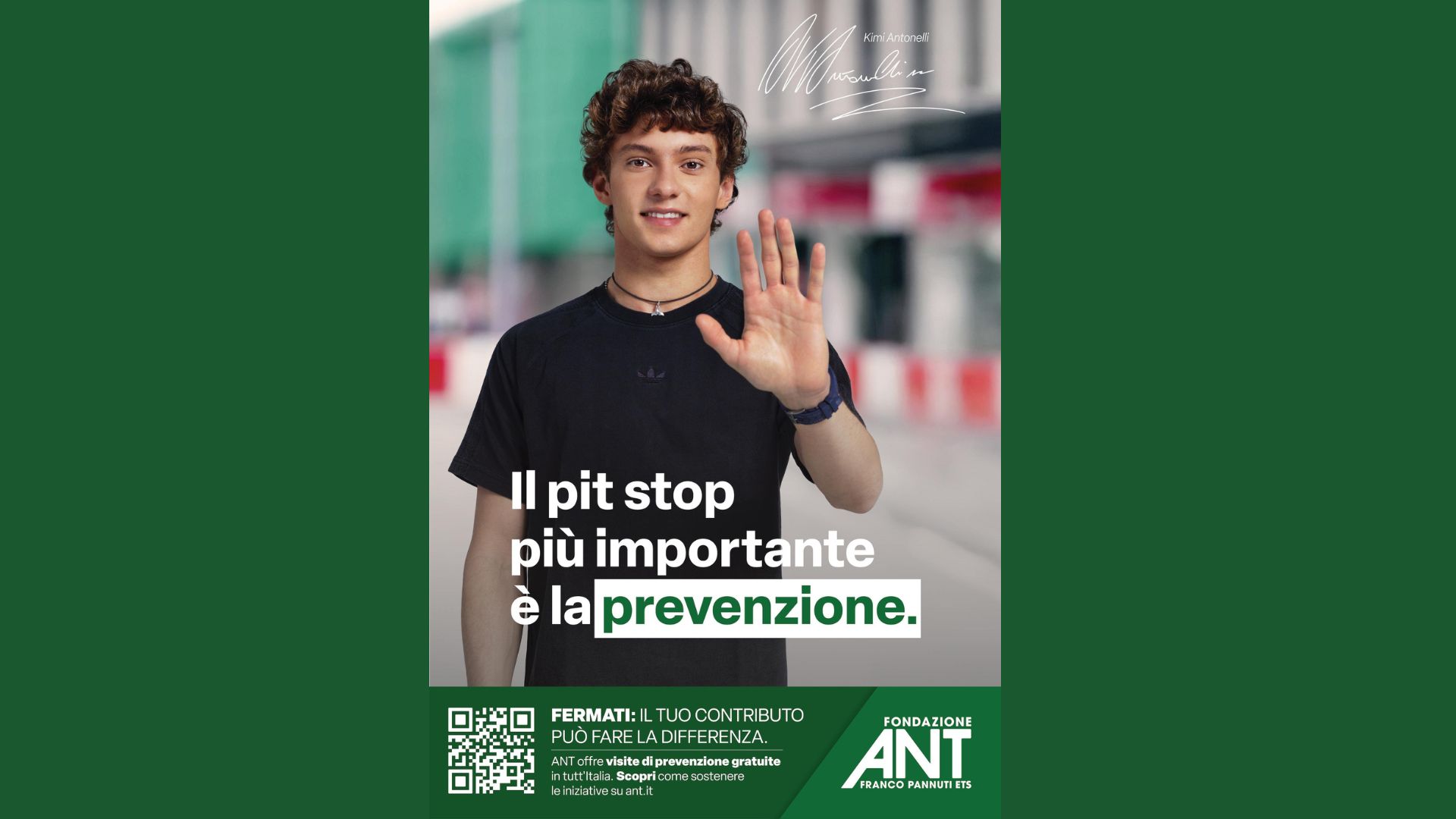 Kimi Antonelli per la Fondazione ANT: quando la F1 diventa messaggio sociale